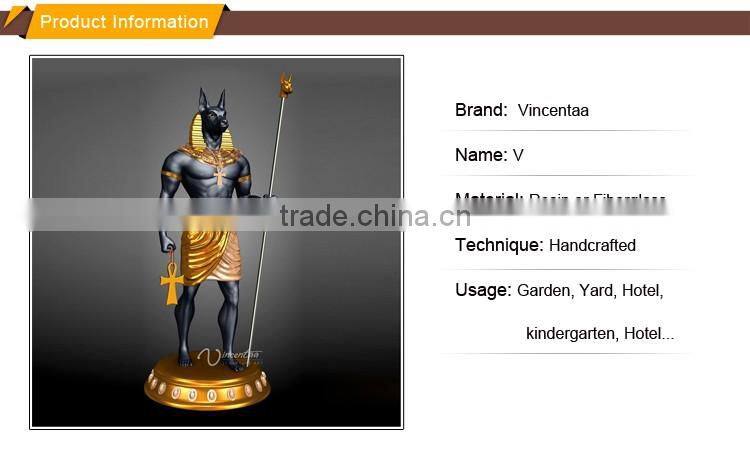 resin egyptian craft fiberglass egyptian decor anubis statues for sale