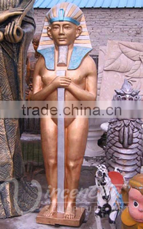 Outdoor decoration antique famous sculpture egyptian fiberglass pharaoh statues