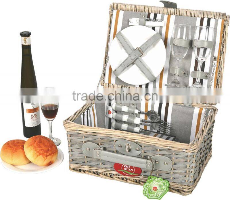 wholesale handmade insulated fast food picnic basket wicker