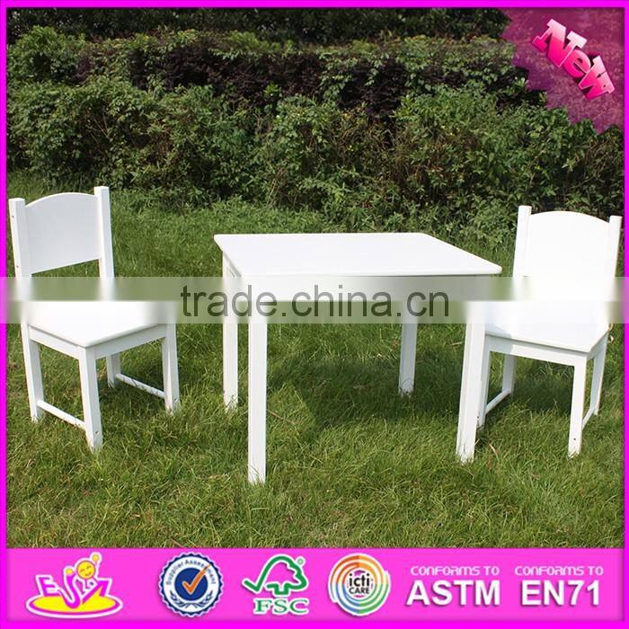 2016 new design home / school / kindergarten white kids wooden table and chairs W08G145