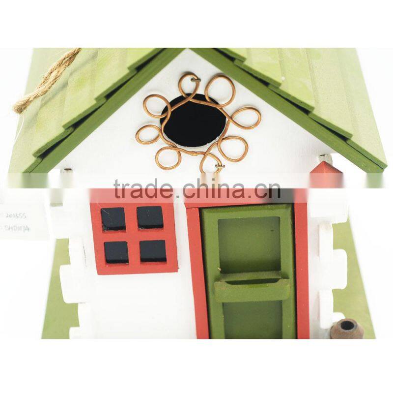 Green and red garden decoration bird cage antique wooden bird cage