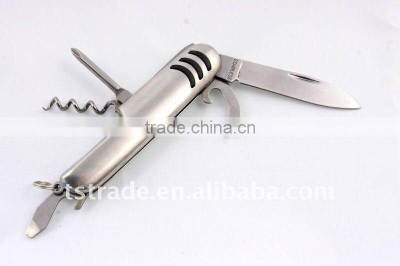 2014 Promotion mini multi function pocket LED gift tool knife K5005SG3-1