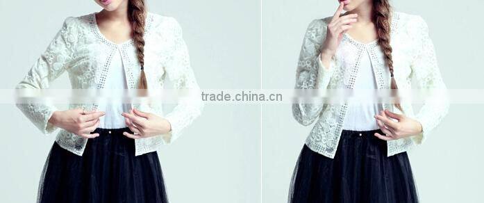 latest ladies quality coat white sheer wholesale factory organza coat