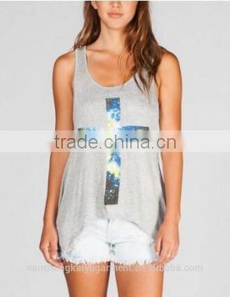 Newest Printing Lady Tank Top Dri Fit 100% Polyester tank Top