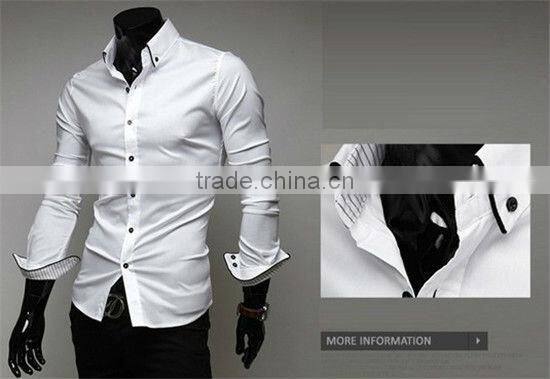 Man fashion formal casual long sleeve slim fit dress shirts for men MOQ 10PCS