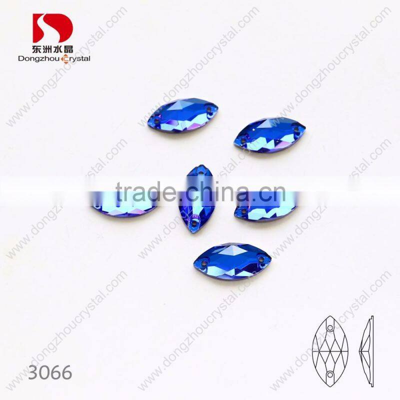 Horse eye shape Dongzhou 243 color flatback sew on k5 crystals wholesale