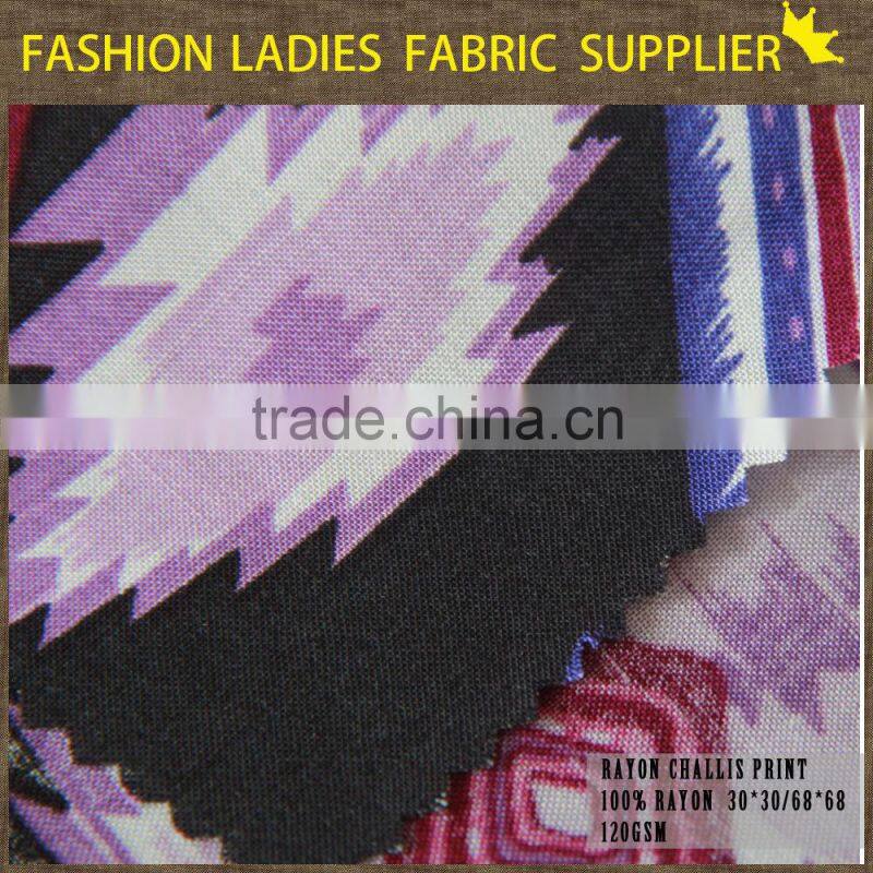 Rayon digital printing fabric made in china100% printed viscose woven fabric fashion lady garment fabric