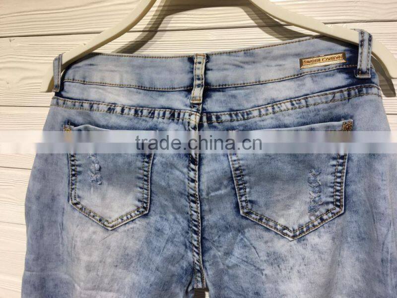 GZY New Style Fashion Ripped Jeans Women Garment Stock 2017