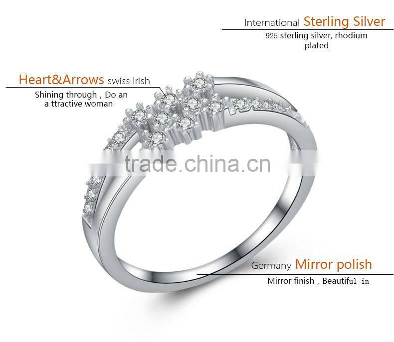 Fashion jewelry cheap wholesale multi-layered romantic sterling silver CZ rings for wedding