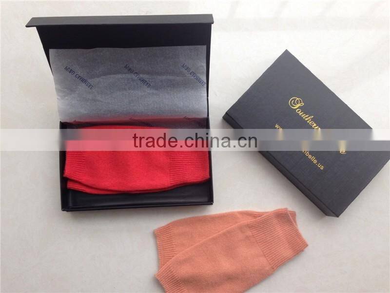 Factory direct wholesale winter women cashmere flat kintting pattern fingerless knit gloves