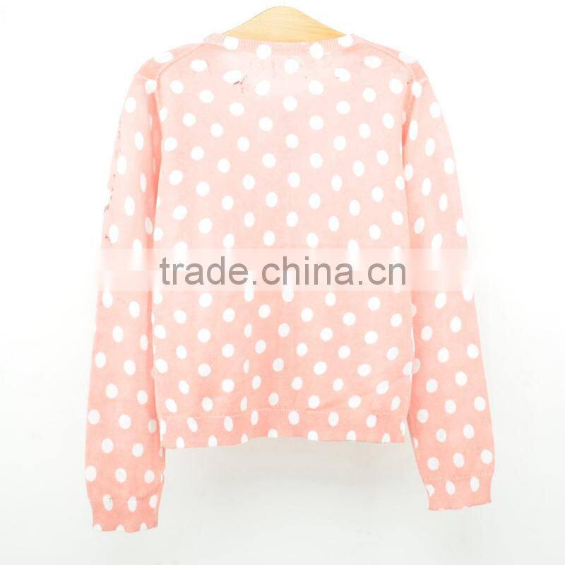 Fancy cardigan girl print kids sweater clothes