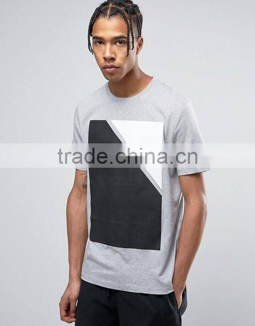 Men custom front black and white screen print running loose jersey t shirts