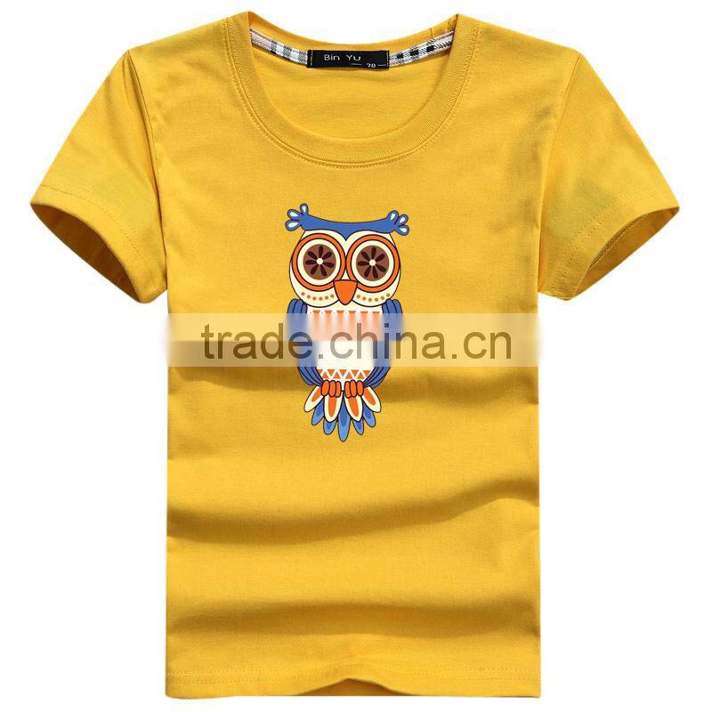 2015 High Qaulity Cute Owl Pattern Boys T-Shirt Wholesale