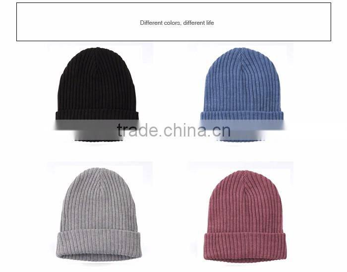 various colors custom woven label knitted beanie