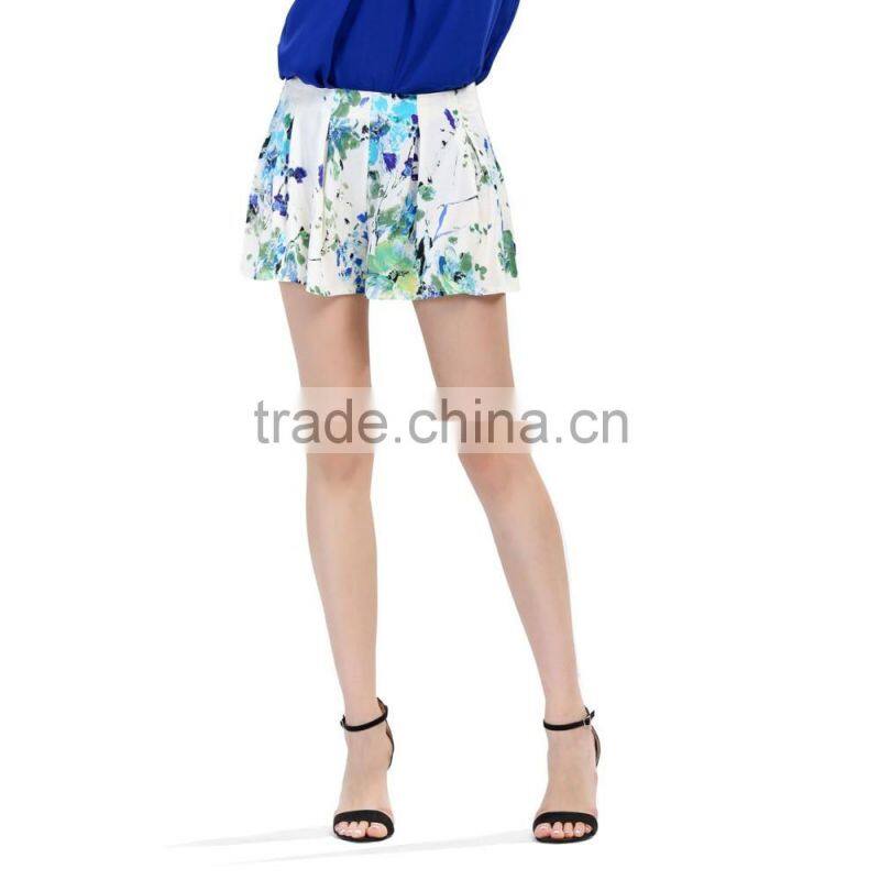 Fashion short pants bottom women's trouser young girl floral shorts for sale