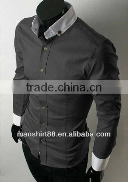 100%Cotton High quality Button-down collar Slim fit shirt for men