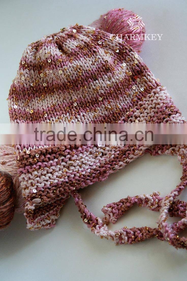 silver sequins yarn for hand knitting