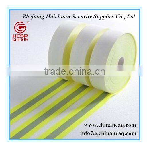 Fluorescent Warning Fire Retardant Reflective Fabric Tape For Safety Wear