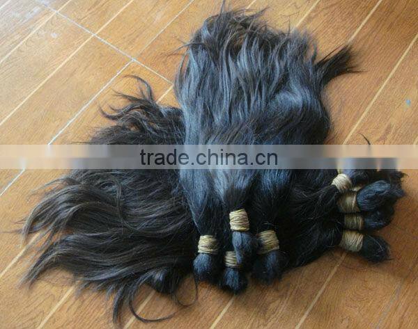 remy braided hair cut directly from girls, wholesale human hair material for making hair products