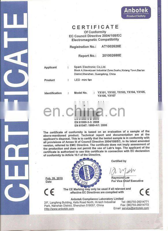 Light Up Programmable Fans with CE approval