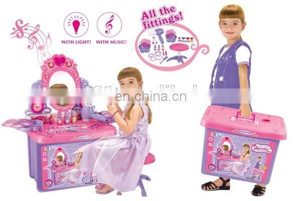 kids cosmetics set toys platform with light and musical
