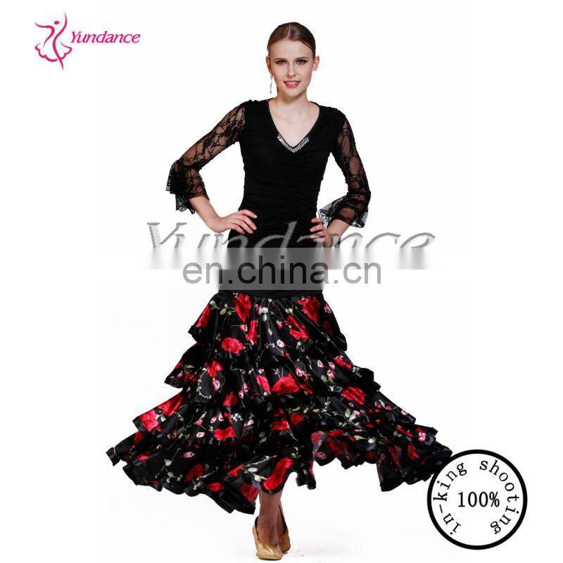 AB023 2014 NEW Arrival ! Professional Modern Ballroom Skirt