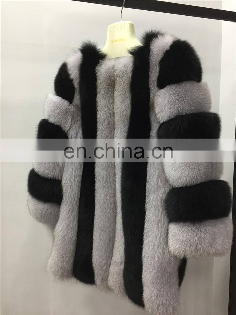 Hot Selling Women Genuine Fox Fur Coat Warm Beautiful Fashion Winter Cape Coat