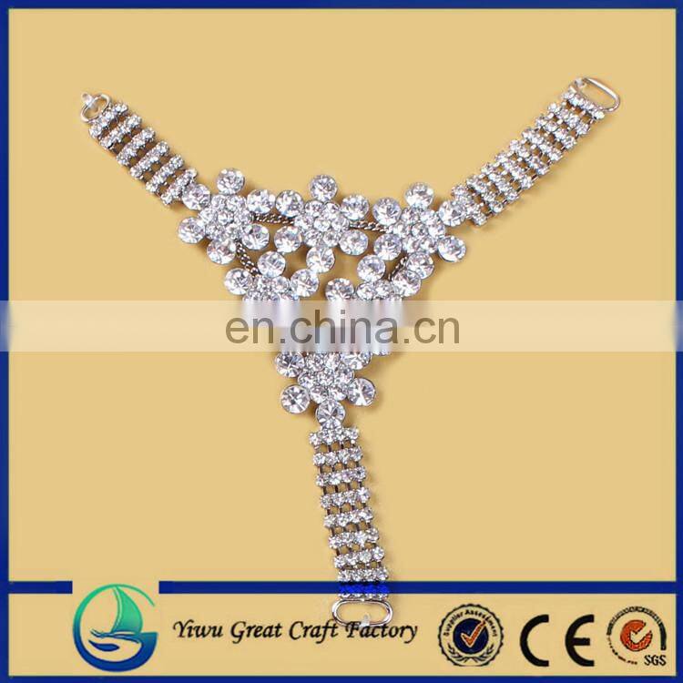 GREEN color acrylic rhinestones shoe accessories chain crystal jewelry chain for sanda