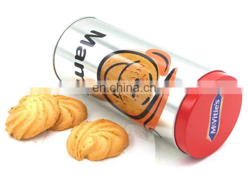 Food grade round cookie biscuit tin cans with lid wholesale