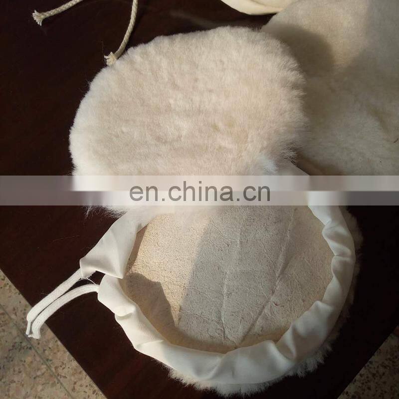 3" 4" 5" 6" 7" 8" inch lamb wool polishing pad discs / polishing bonnets with drawstring system