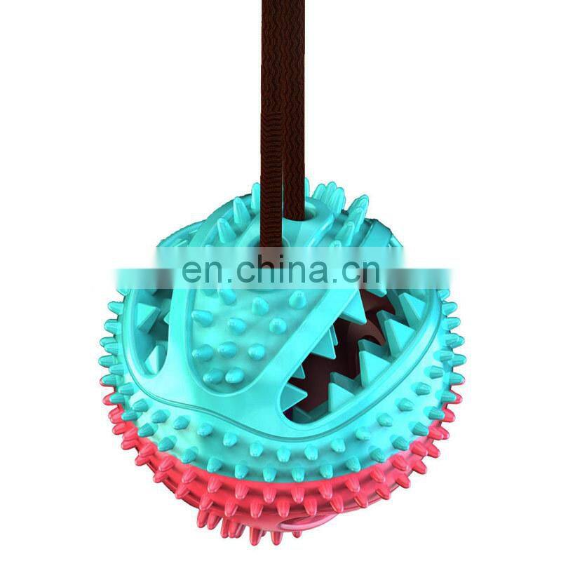 Wholesale Customized New Design TPR Dog Chew Toys Squeak Dispenser Ball Dog Toothbrush Toys