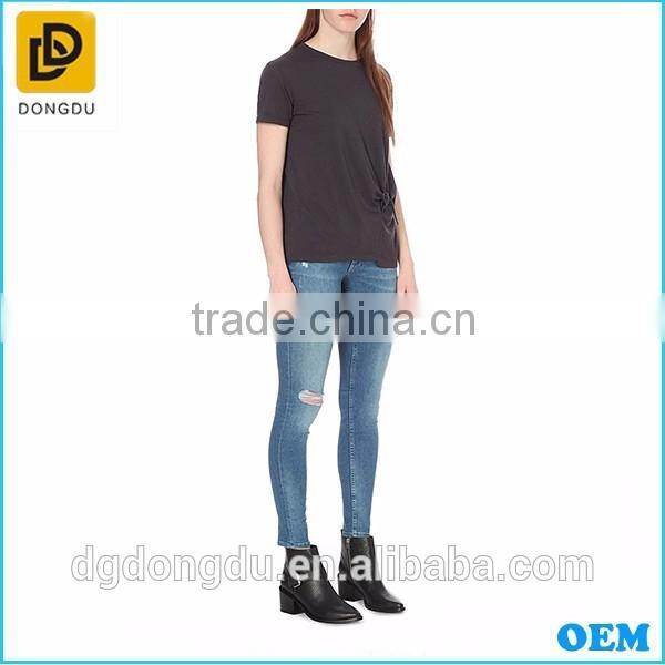 2016 High quality stretch skinny denim pants blue skinny low-rise jeans for lady
