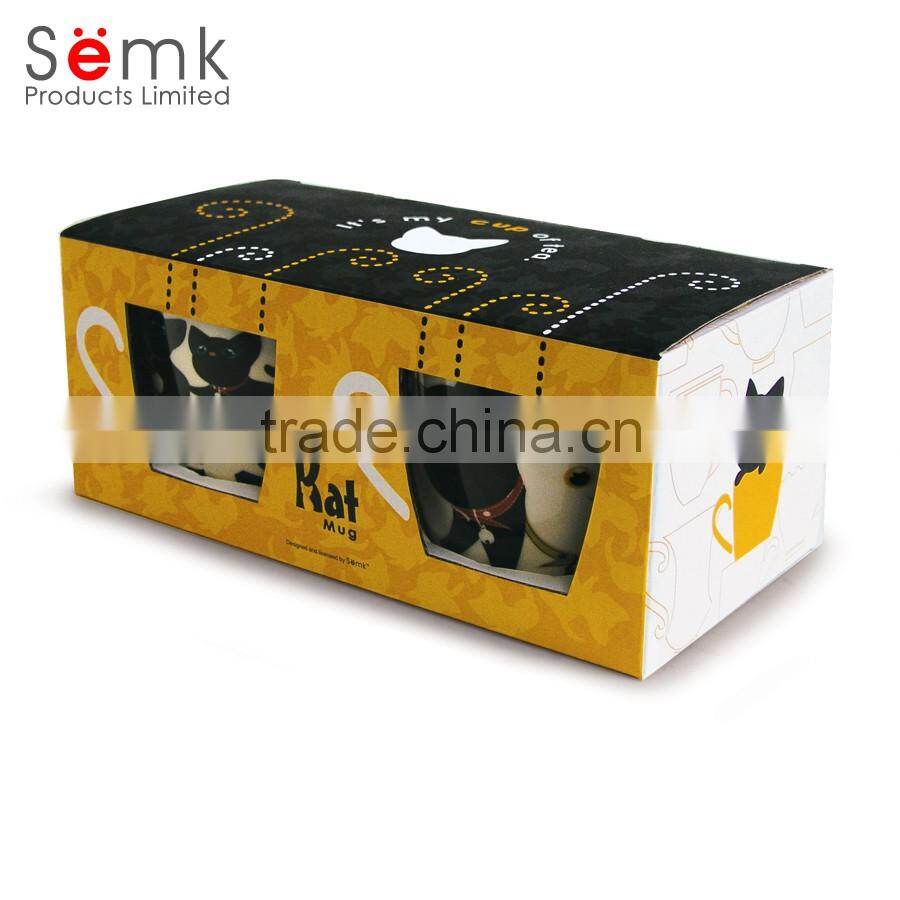 Valentine's day gift custom ceramic a pair of mugs white black mug from China