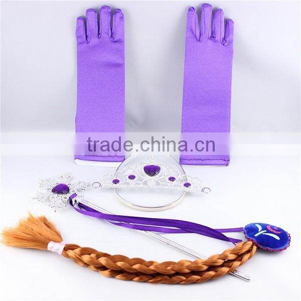 Queen Elsa Princess Anna Magic Wand + Rhinestone Tiaras + Hair Crown + Glove Girl Gift SET SU041