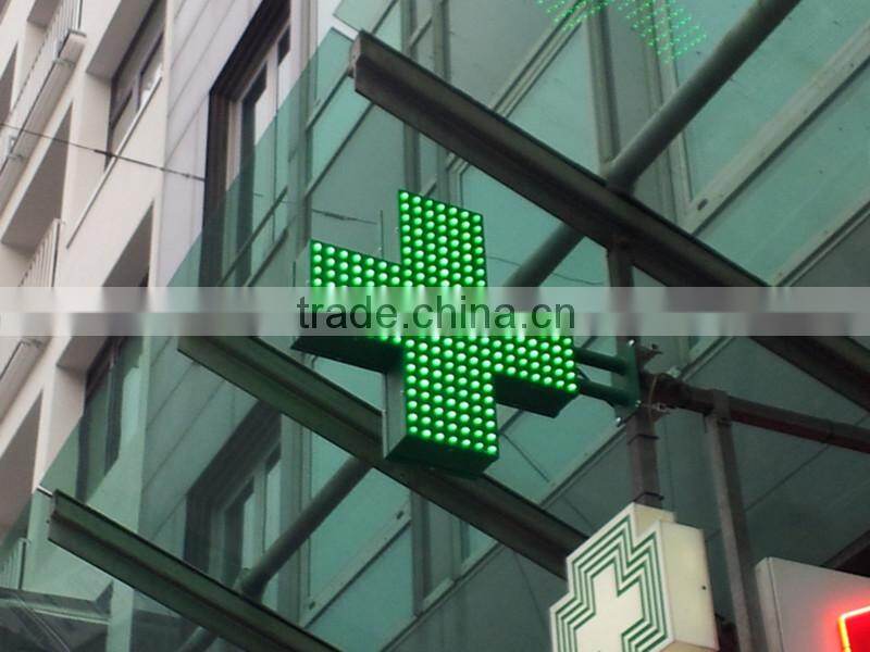 LIYI Optoelectronics WIFI/RF wireless/Net-RJ45 Interface P16 80x80cm LED Pharmacy Cross for Pharmacy