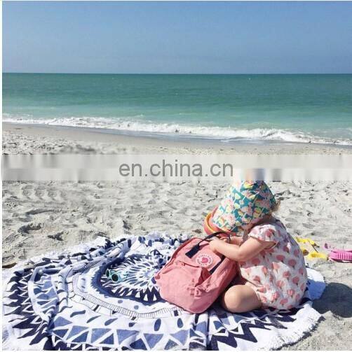 Microfiber Round Beach Towel 150cm Bath Towels Tassel Geometric Print Summer Women Sandy Swimming Plage Sunbath