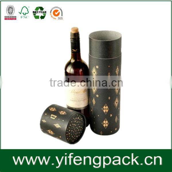 Custom Fancy Round Tube Paper Cardboard Wine Gift Boxes, 0503111YF Round Gift Box Wholesale