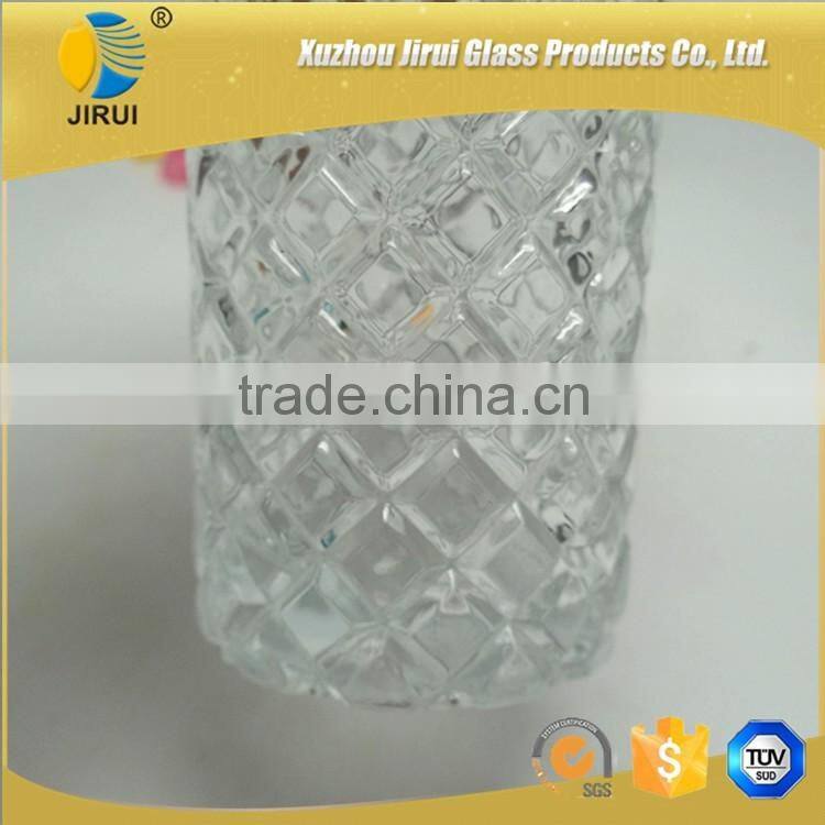 Clear diamond reed diffuser glass bottle with cork stopper