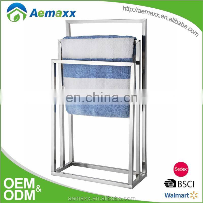 Stainless steel expandable towel rack hotel style towel rack