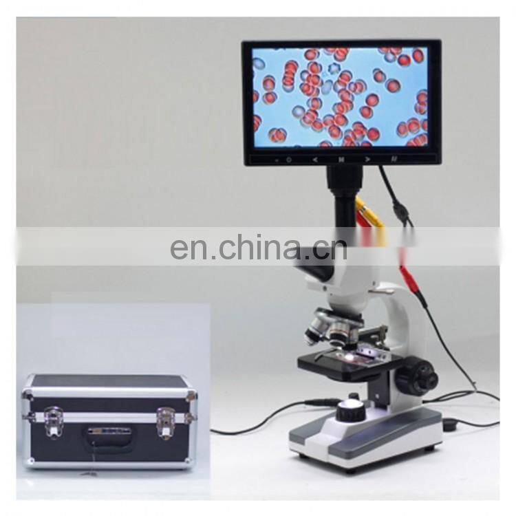 7" LCD Display + Aluminum Case + 5MP Pixel XSP-116D 400X Blood Digital Microscope for Underwater Microorganisms/Student Rearch