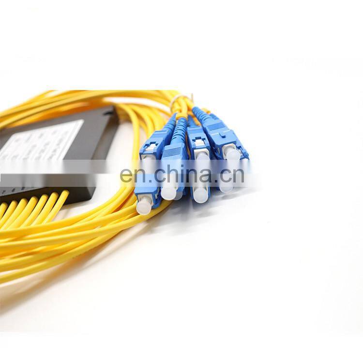 PLC Splitter 1x8 Fiber Optic ABS Box Type PLC optical Splitter 0.9mm SC UPC Connector Singlemode