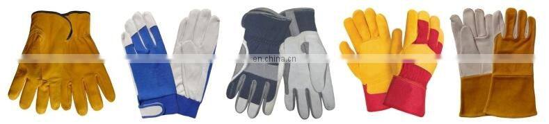 White Men's Grain Cowhide Leather Driving Gloves With Wing Thumb