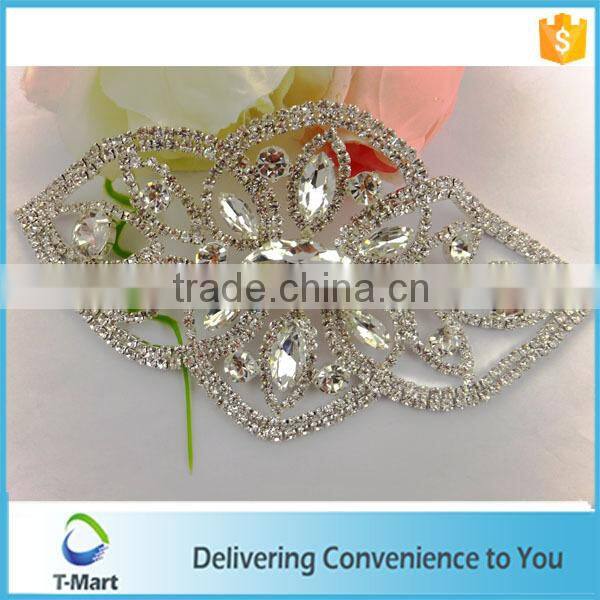 glitter crystal rhinestone applique for lady dress