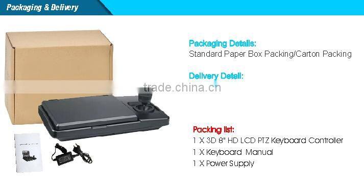 8" TFT-LCD Large screen High Speed Dome Camera 3D Joystick PTZ Keyboard Controller Control Vehicle P/T/Z Camera