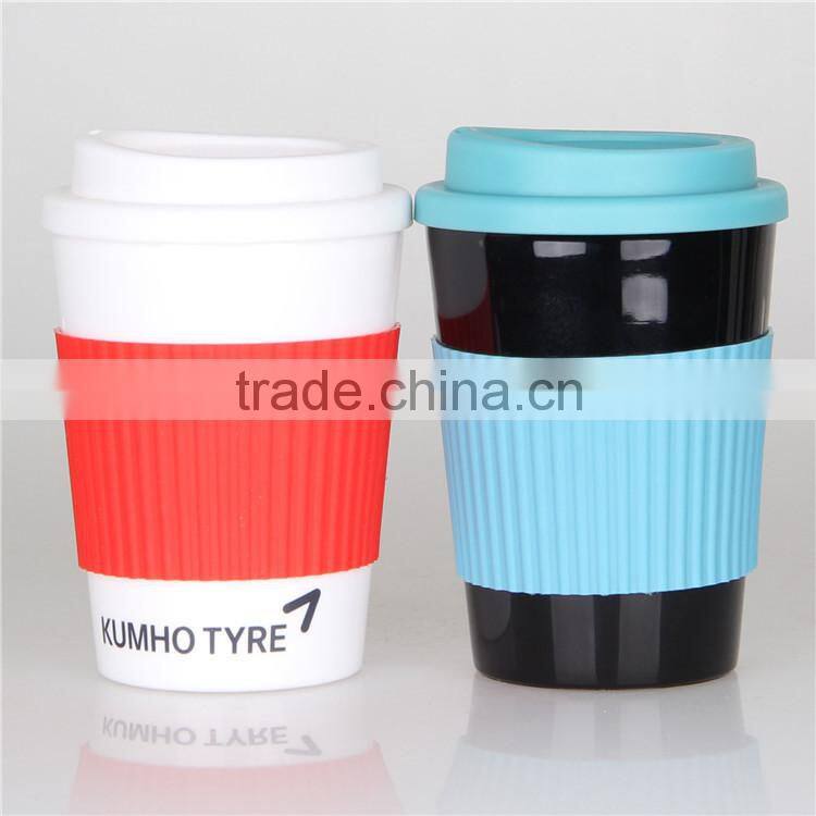 Double Wall PP Plastic Coffee Cup with Lid and Sleeve