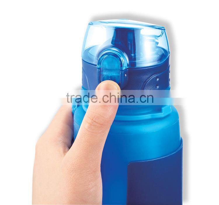 350ml school boy foldable traveling water bottle, convenient one-touch lid thermos bottle, LFGB food grade