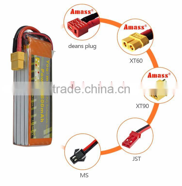 You&Me 4S 14.8V 1800mAh 25C Rechargeable Lithium Polymer Battery For Quadcopters RC Models