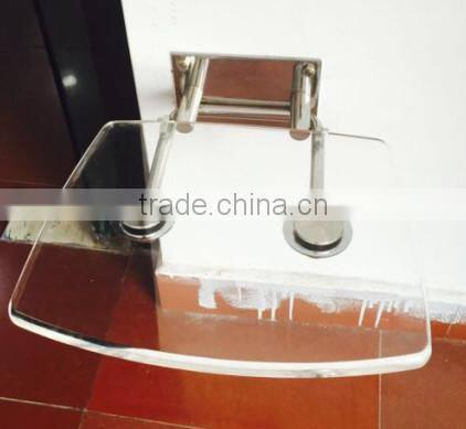 shower chair foshan,acrylic seat pad with 304 s.s wall mounted bracket