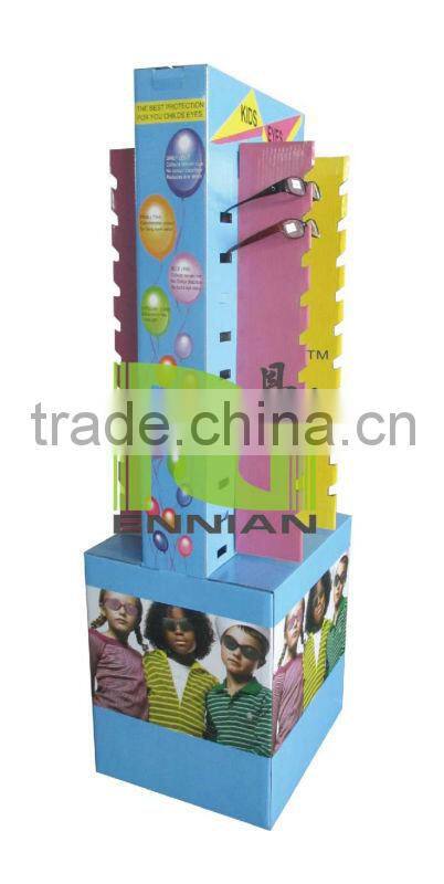 Supermarket cardboard display stand for sunglasses