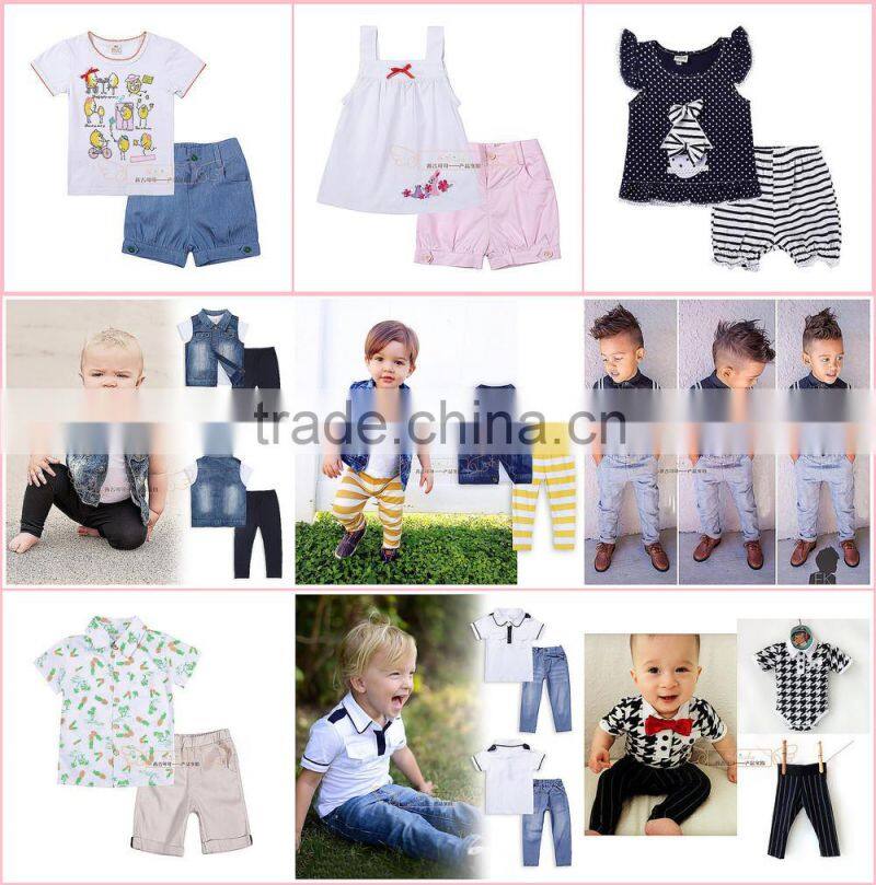 Hot sale Summer Gentleman Kids Clothing Set European Style Children's Outfit Boys Suit Tops+Pant Two Piece Set 8set/lot